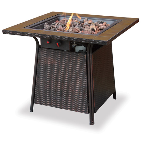 Mocha Tiled Fire Pit Table Woodlanddirect Com Outdoor