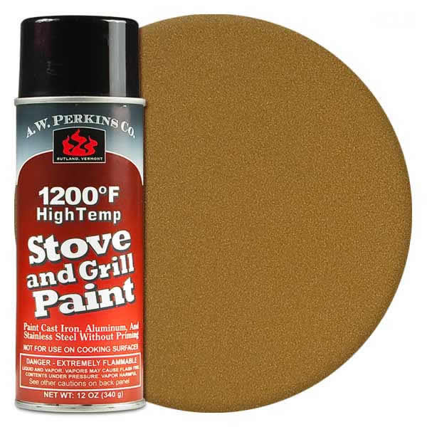 1200º Gold Stove Paint12 oz Spray On Wood Stove