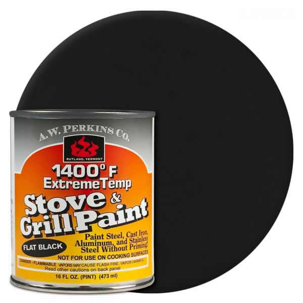 1400º Black Stove Paint1 pint Brush On Wood