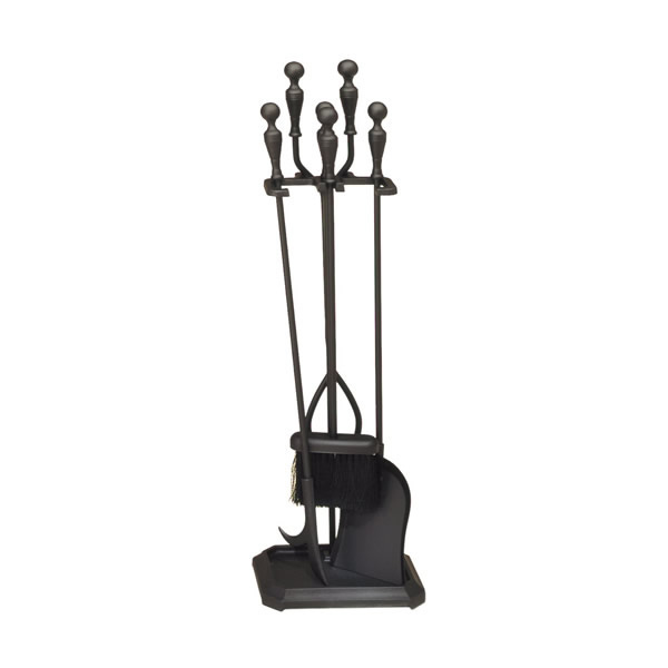 Black 4 Piece Tool Fireplace Tool Set Woodland Direct