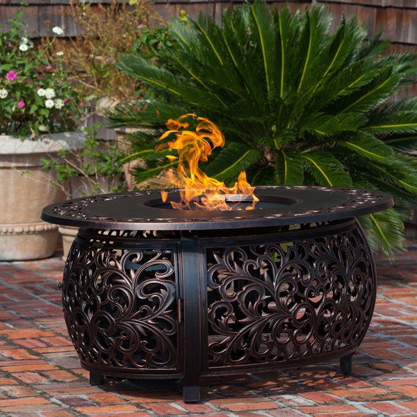 Figarro ft.Peven Everett Caramel 〜12ハウス Toulon Oval Gas Fire Pit | Woodland Direct