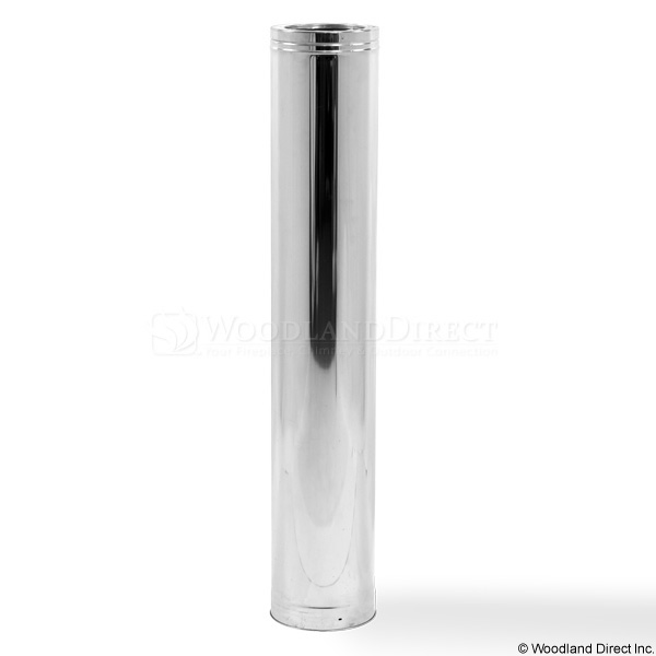 8" Ventis 304L Stainless Steel Chimney Pipe 48" length Woodland Direct
