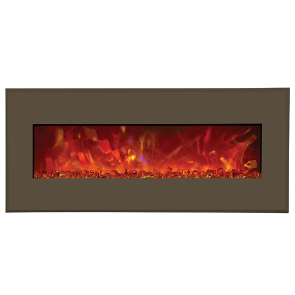 Amantii Advanced 43" Electric Fireplace Modern Auburn Steel