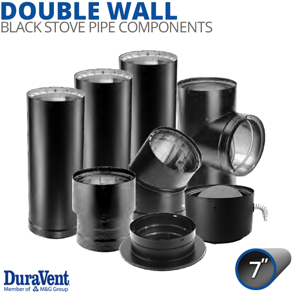 7" Diameter DuraVent DVL DoubleWall Stove Pipe Components Woodland