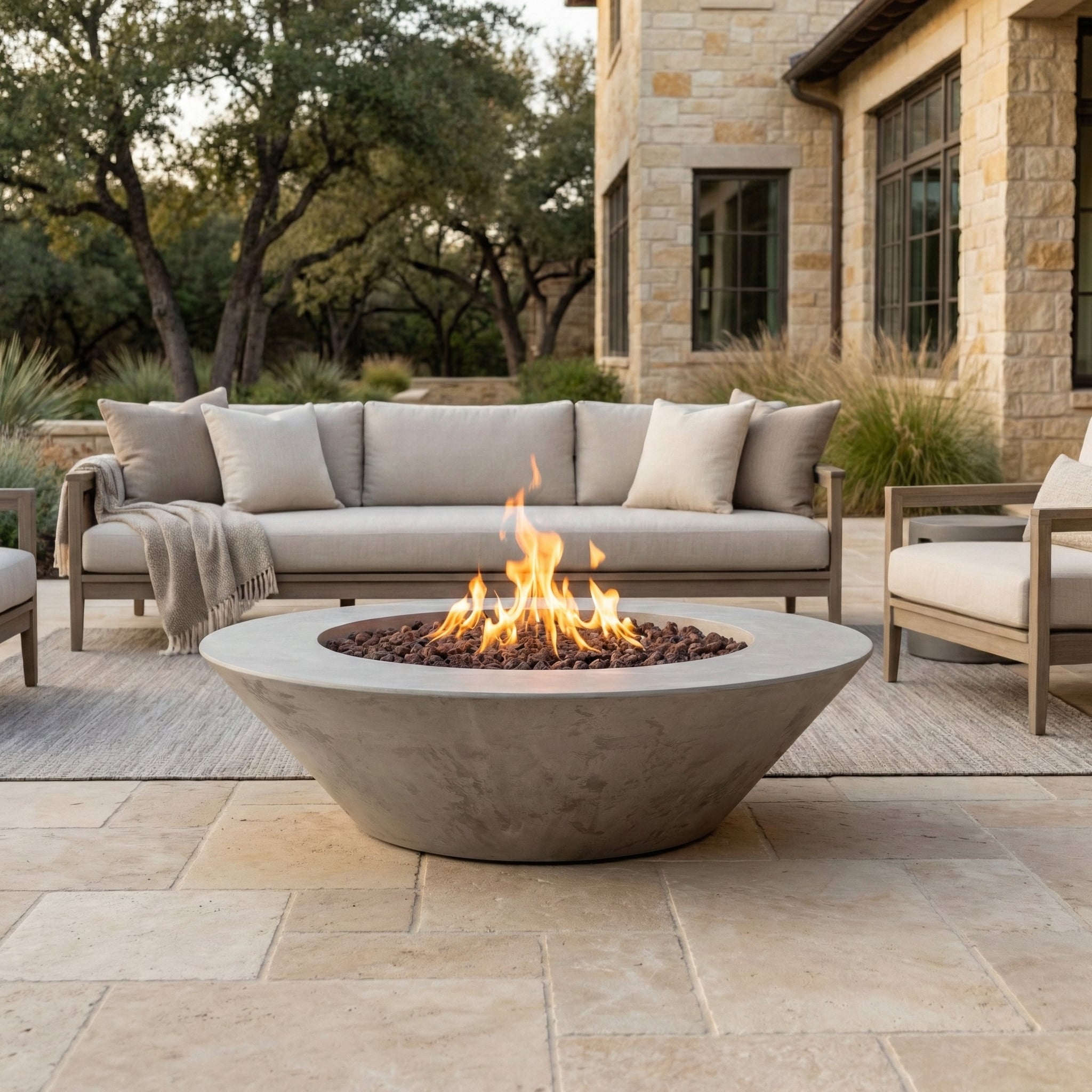 Prism Hardscapes Embarcadero 60 Gas Fire Pit Table | Woodland Direct