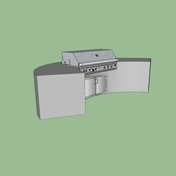 EOK Modular Curved Outdoor Kitchen Grilling