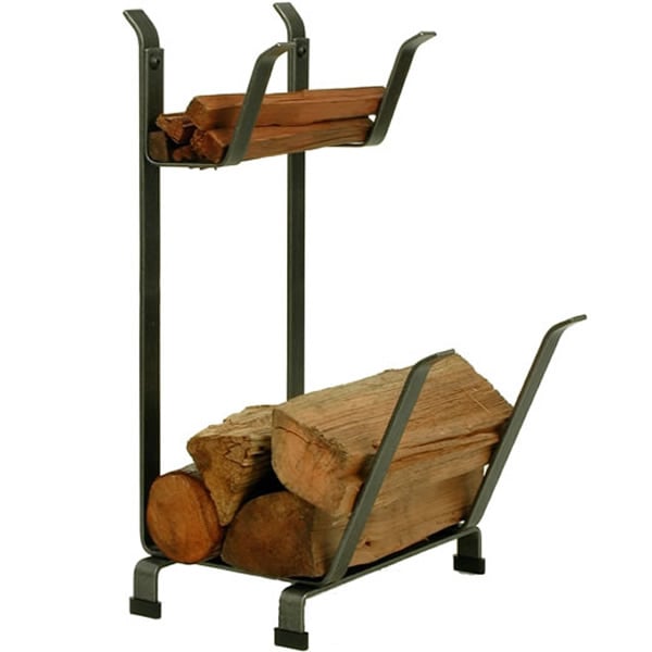 Country Home Indoor Firewood Rack with Kindling Rack WoodlandDirect