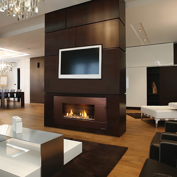 Escea ST900 Indoor Gas Fireplace with Bronze Florentine Fascia ... Escea ST900 Indoor Gas Fireplace with Bronze Florentine Fascia ...
