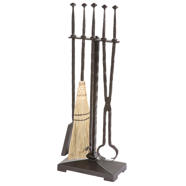 Forest Hill Fire Tool Set w/ Natural Broom (4 piece) WoodlandDirect