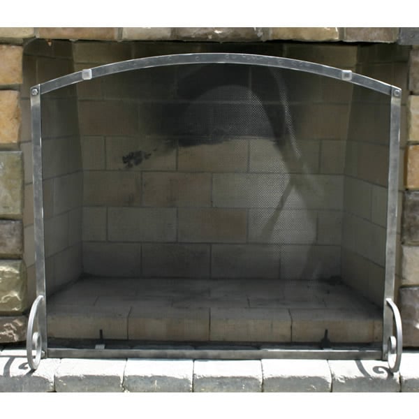 Fullview Iron Arched Fireplace Screen 38"W x 32"H Woodland Direct