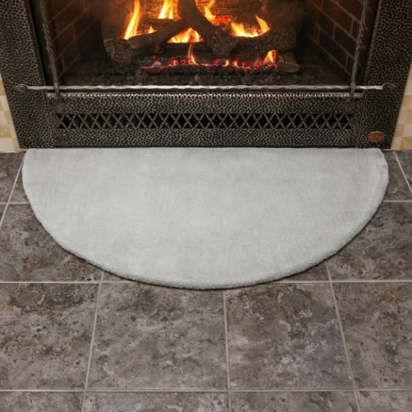 Minuteman - Dove Gray Half Round Wool Hearth Rug 44
