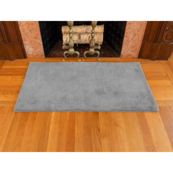 Minuteman - Dove Gray Solid Rectangular Wool Hearth Rug 44
