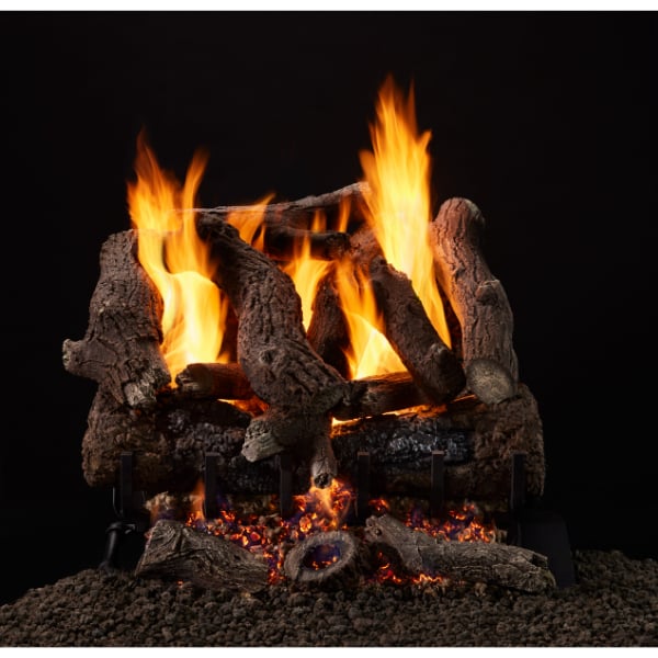 Majestic 3-Tier Heritage Oak Vented Gas Log Set | Woodland Direct