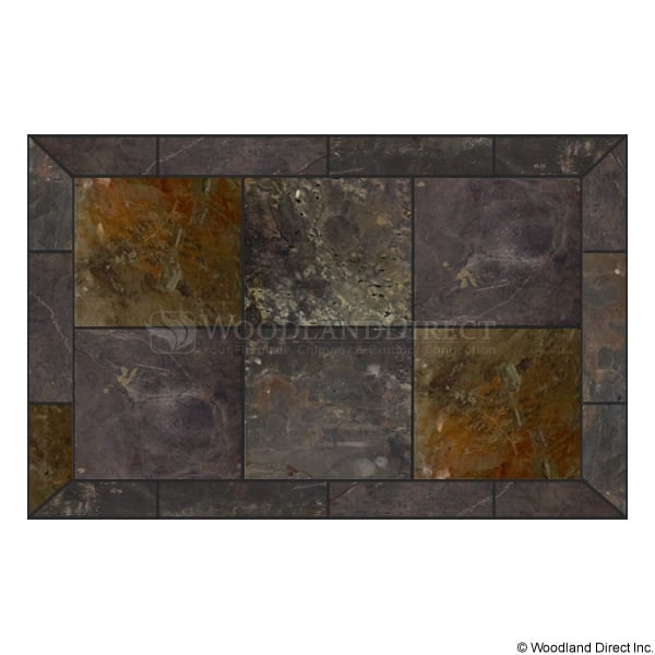 Heritage Rectangular Hearth Pad - Peacock Slate | Woodland Direct