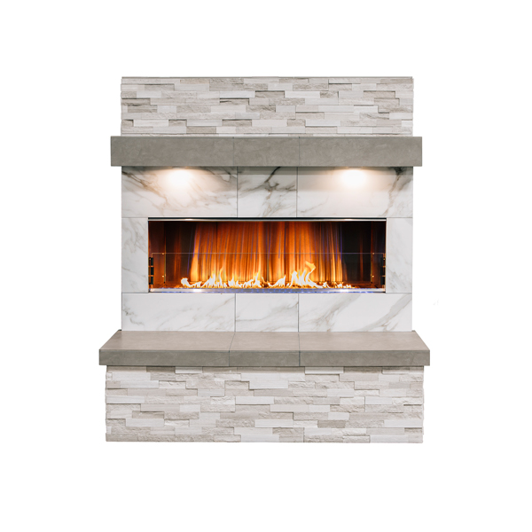 KING　COLE AVISO FIRE BLADE ホワイト Kalea Bay Outdoor Linear Gas Fireplace | Woodland Direct