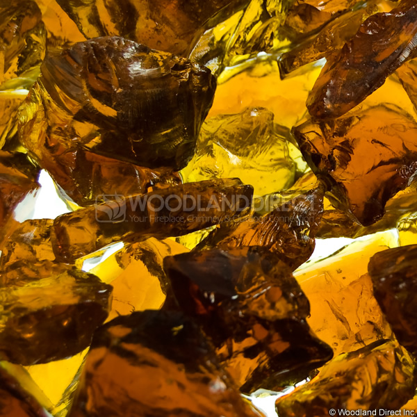 Krystal Fire - Fire Glass - 1/4"-1/2" Amber Ice