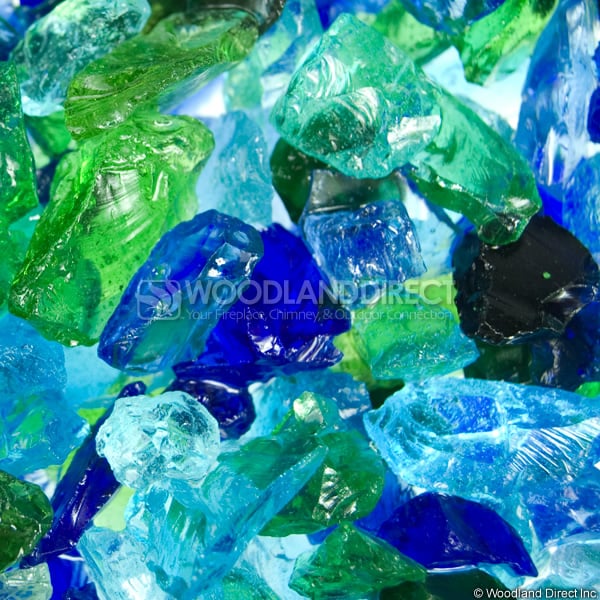 Krystal Fire - Fire Glass - 1/4"-1/2" Ocean Mix