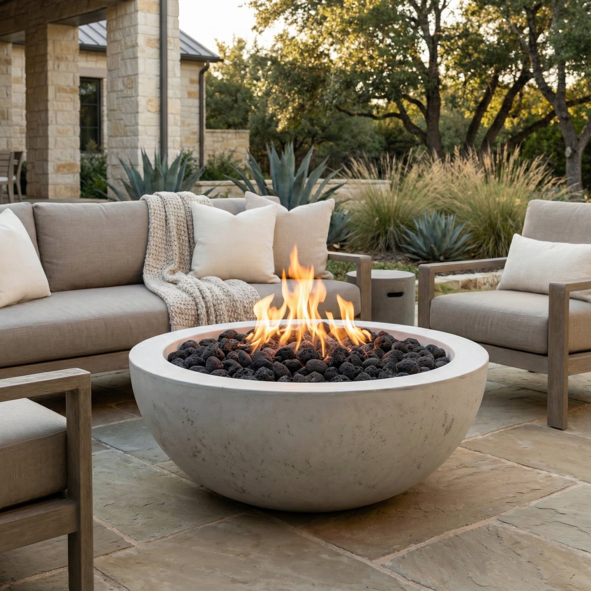 Prism Hardscapes Moderno IV Gas Fire Pit Table | Woodland Direct