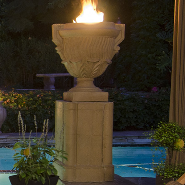 Piage Gas Fire Pit Urn & Pedestal American Fyre Designs