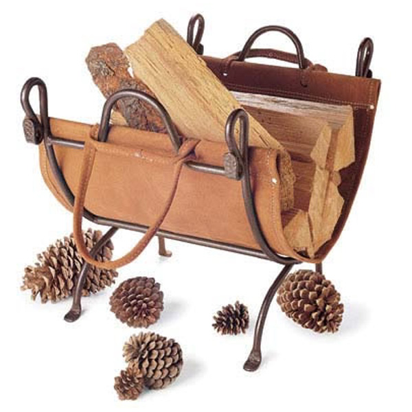 Pilogram Rack Folding Indoor Firewood Rack with Carrier - Burnished Bronze | Woodland ...