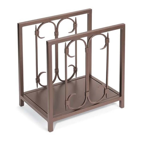 Iron Gate Indoor Firewood Rack - Burnished Bronze | Woodland Direct