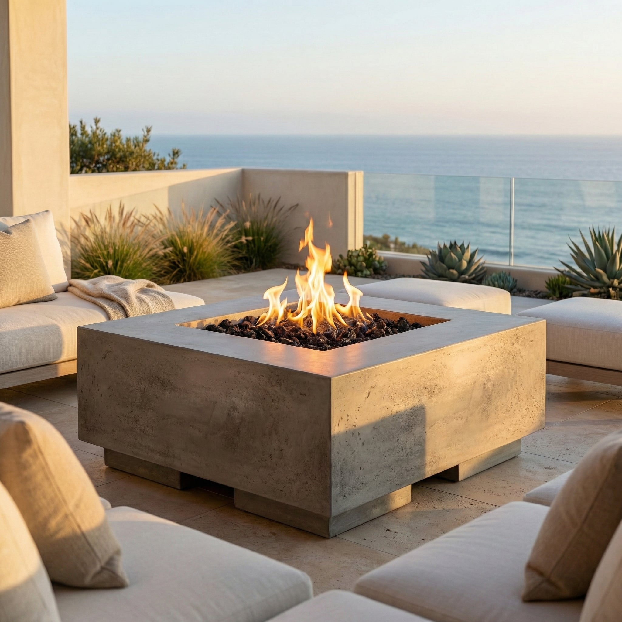 Prism Hardscapes Tavola II Gas Fire Pit Table | Woodland Direct