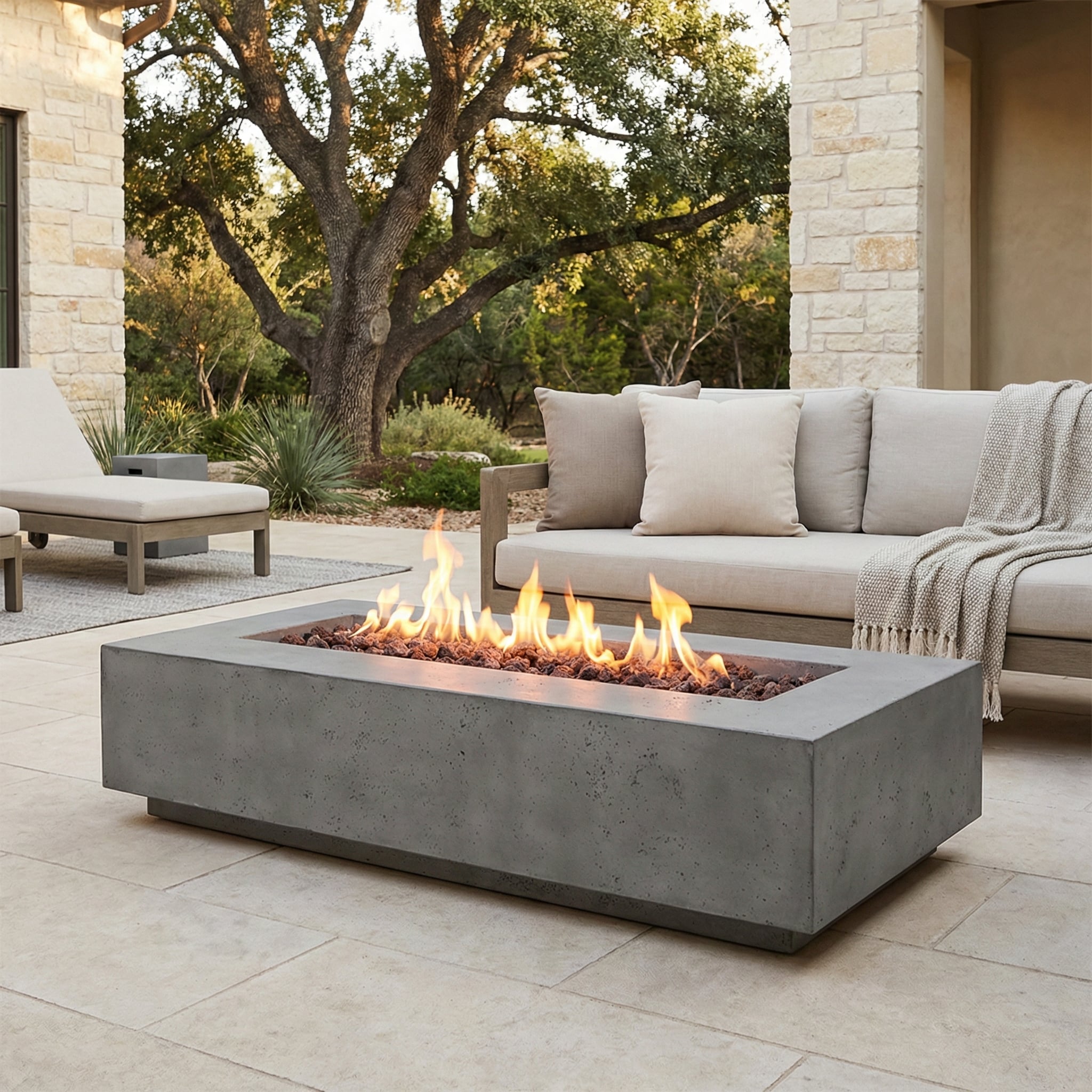 Prism Hardscapes Tavola VI Gas Fire Pit Table | Woodland Direct