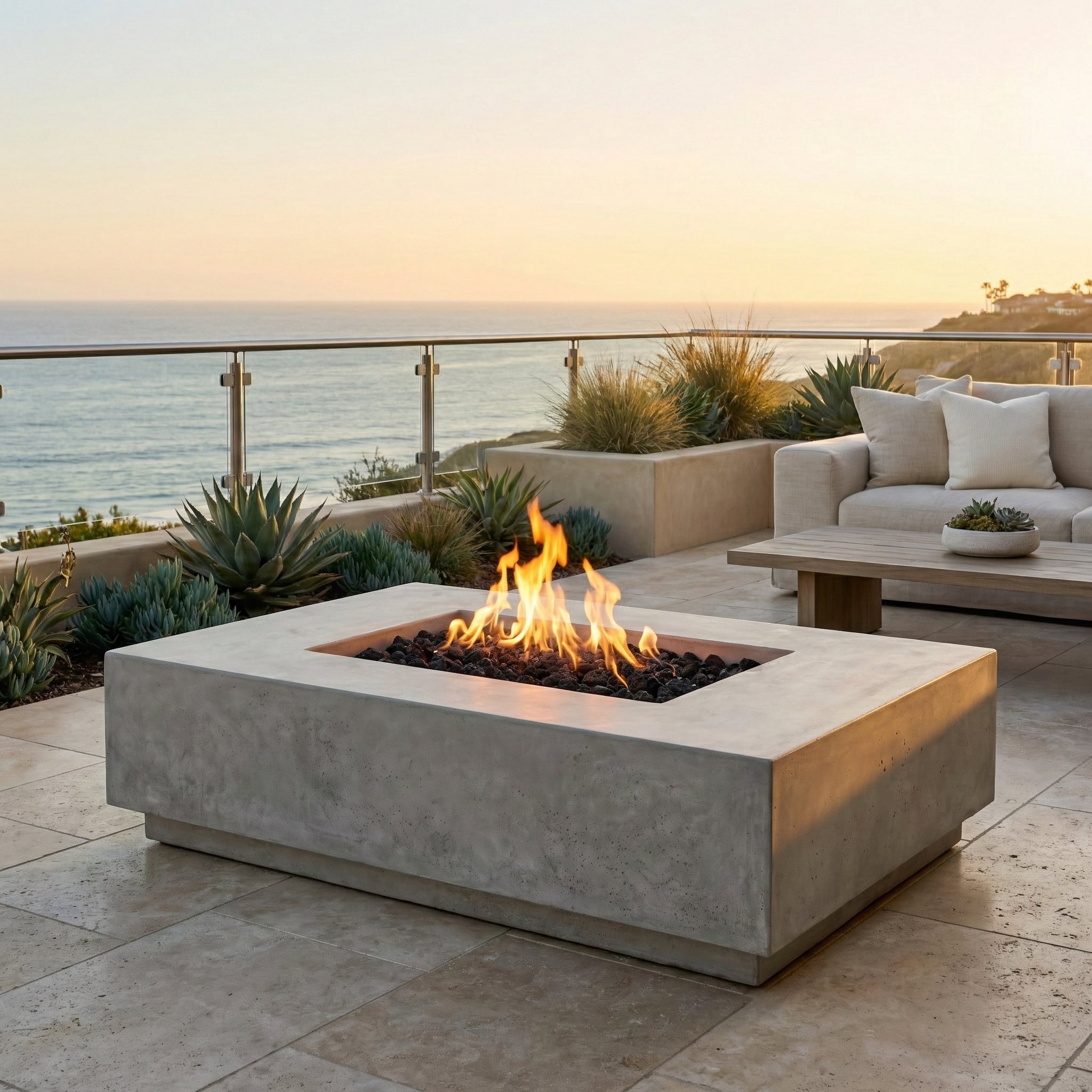 Prism Hardscapes Tavola VIII Gas Fire Pit Table | Woodland Direct