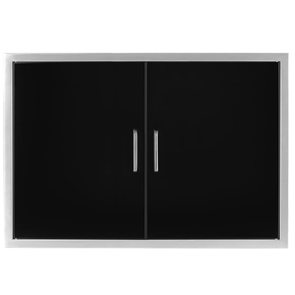 Wildfire 304 Black Stainless Steel Double Door 38"x24" Woodland Direct