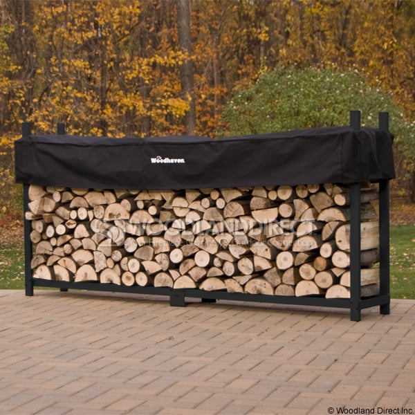 Woodhaven Black Firewood Rack 10'